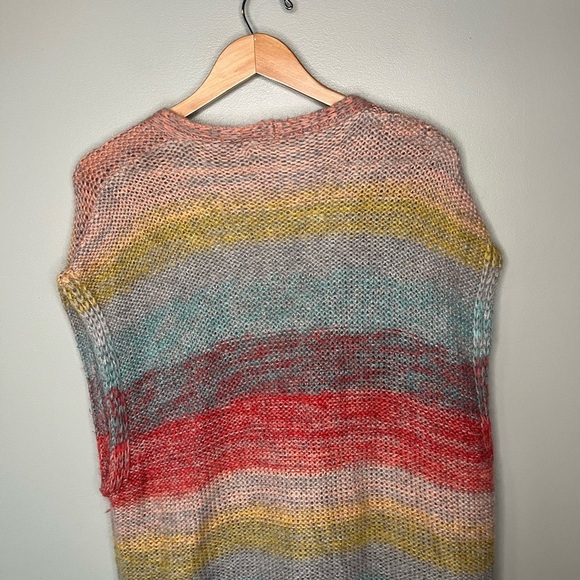 Anthropologie x Moth Rinda Mohair Knit Rainbow Stripe Sweater Vest - Picture 7 of 11